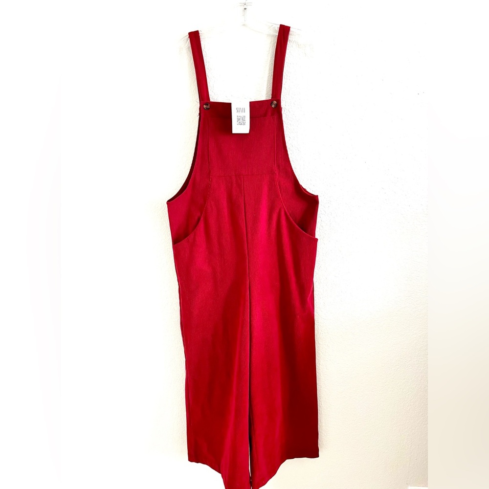 New Cranberry Red Corduroy Overalls